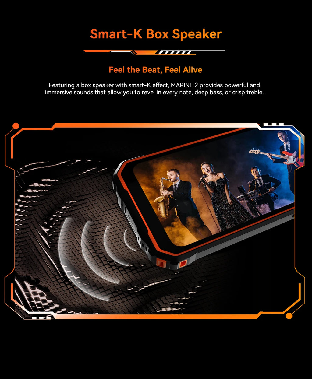 Blackview OSCAL Marine 2 Rugged Smartphone AI, 6.56'' HD+ Display, Unisoc T615,  8GB+128GB, 11000mAh, Android 15 Phone NFC