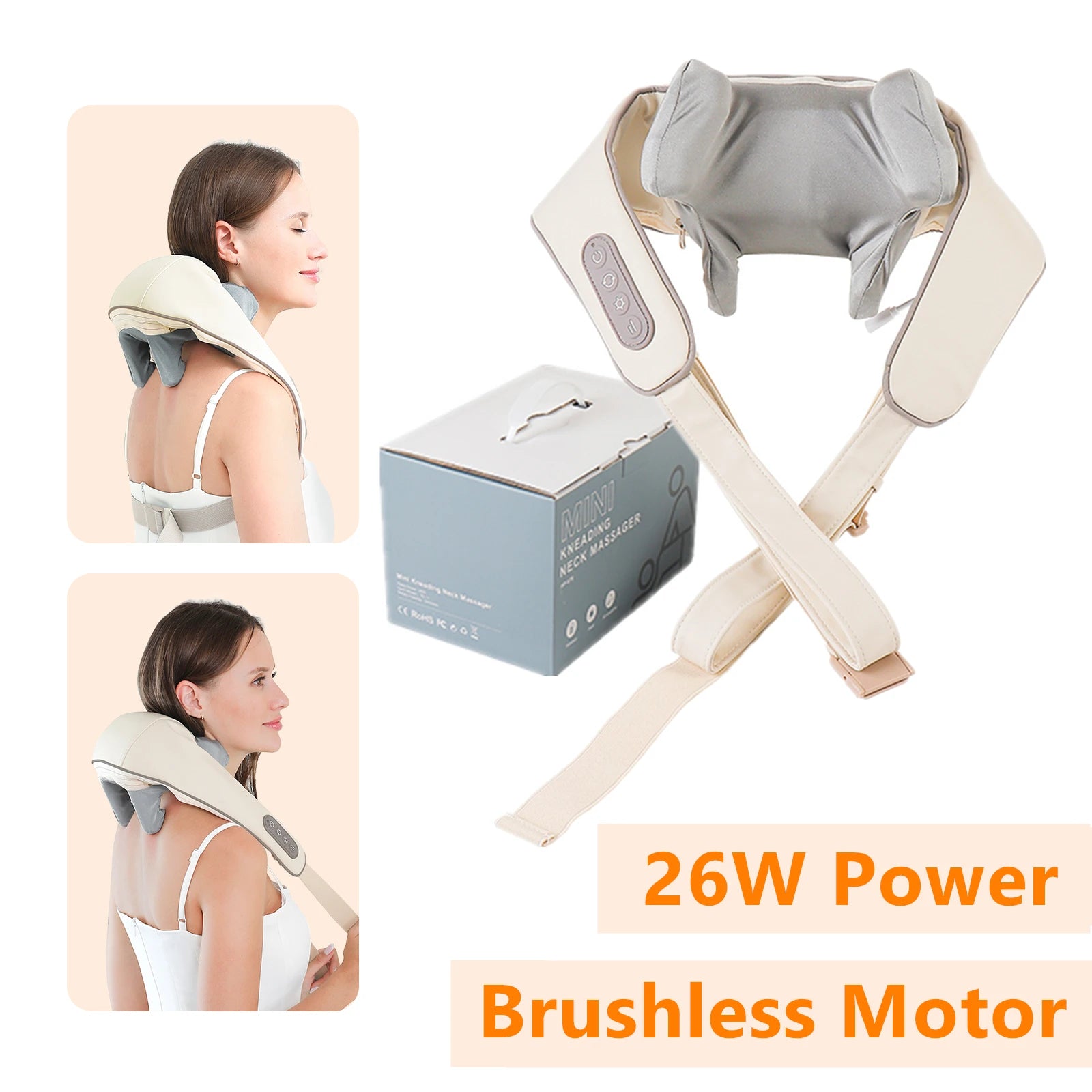 Electric Neck and Shoulder Massager - Rechargeable Deep Tissue Shawl Back Massage Instrument Tidesmit