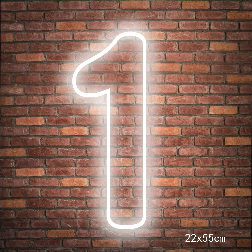 LED Neon Number Sign for Weddings | Customizable Event Lighting 76-100cm Tidesmit