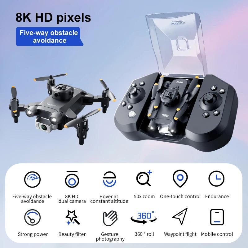 Mini 4K Camera Drone With Obstacle Avoidance - Foldable & Compact black China Mainland Tidesmit