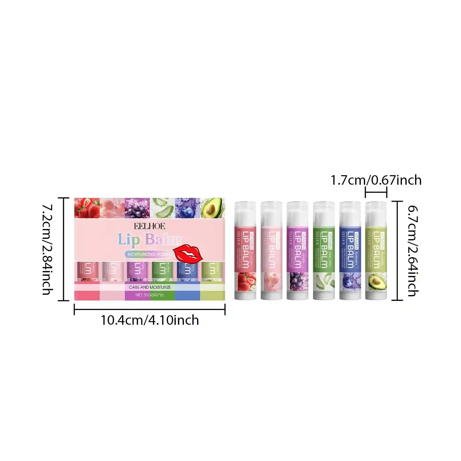 Moisturizing Lip Balm Set – 6 Piece Hydrating Kit for Dry Lips Lip Care 1 Set Tidesmit