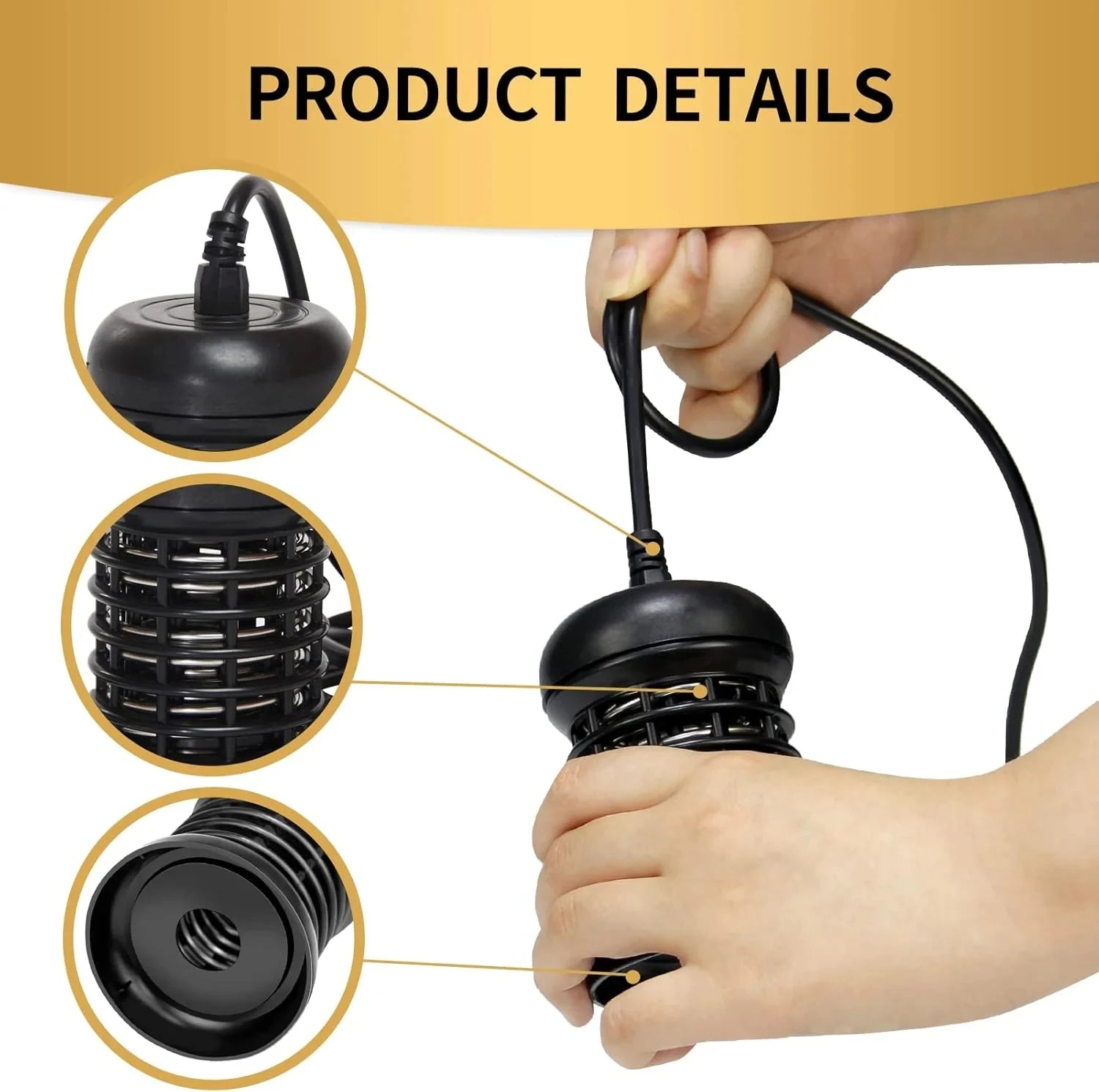 Black ionic detox foot bath array with metal coil, cord, and circular plastic housing for aqua spa cleansing therapy.