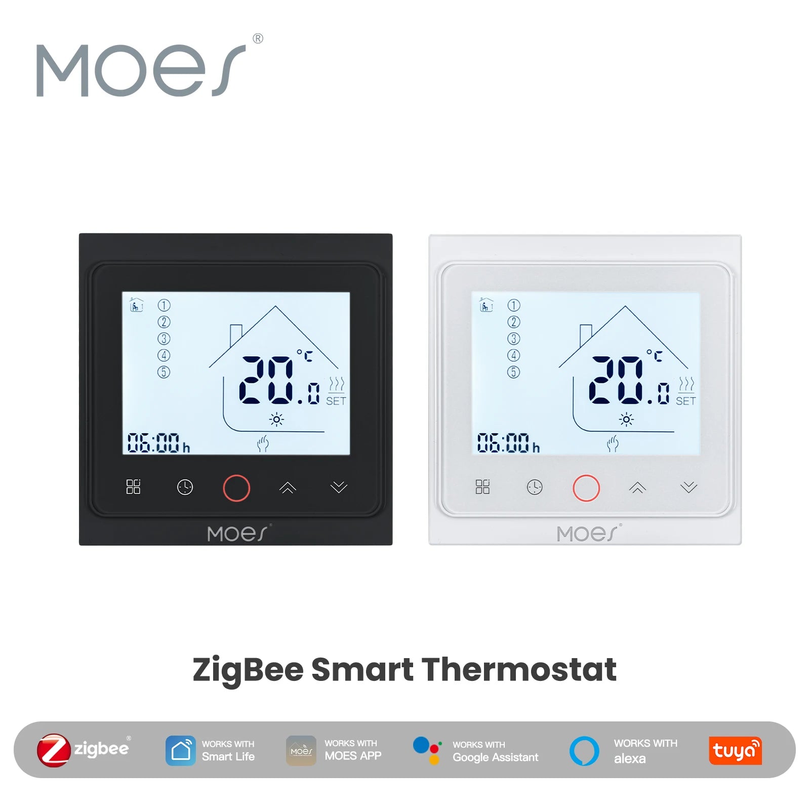 MOES Tuya ZigBee Smart Thermostat Room Temperature Control Water/Electric Floor Heating Gas Boiler Work With Alexa Google Home