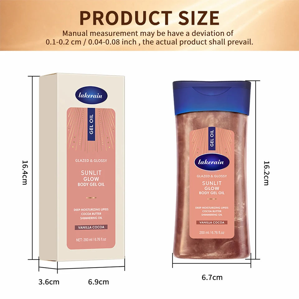 Vanilla Cocoa Vitamin B3 Body Gel Oil Ultra Hydrating Glow Skincare Nourish Soft Smooth Dry Skin Body Oil For All Skin Types