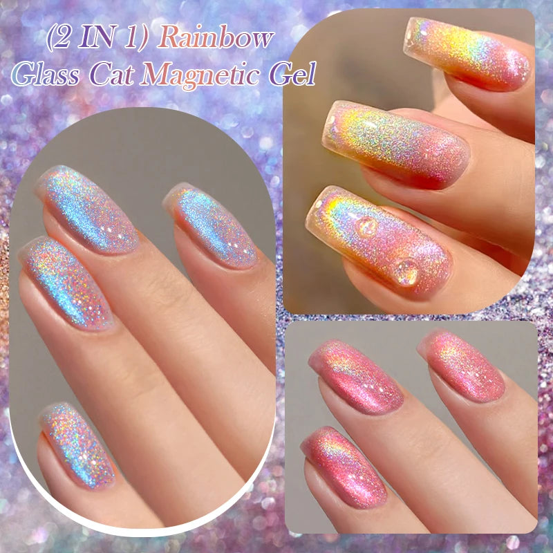 Magnetic Cat Eye Gel Nail Polish – Reflective UV Soak Off Kit Permanent Makeup Machines Tidesmit