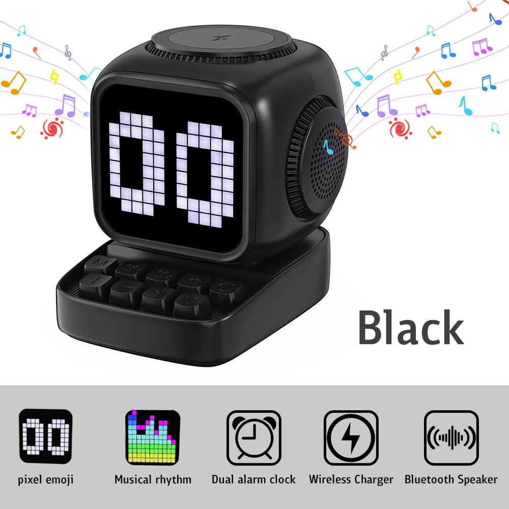 15W Fast Wireless Charger and Bluetooth Speaker | Tidesmit Audio Dock black Tidesmit