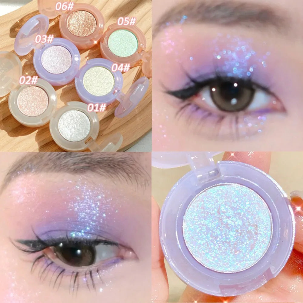 Tidesmit monochrome glitter eyeshadow and shimmering face highlighter for long lasting waterproof diamond makeup