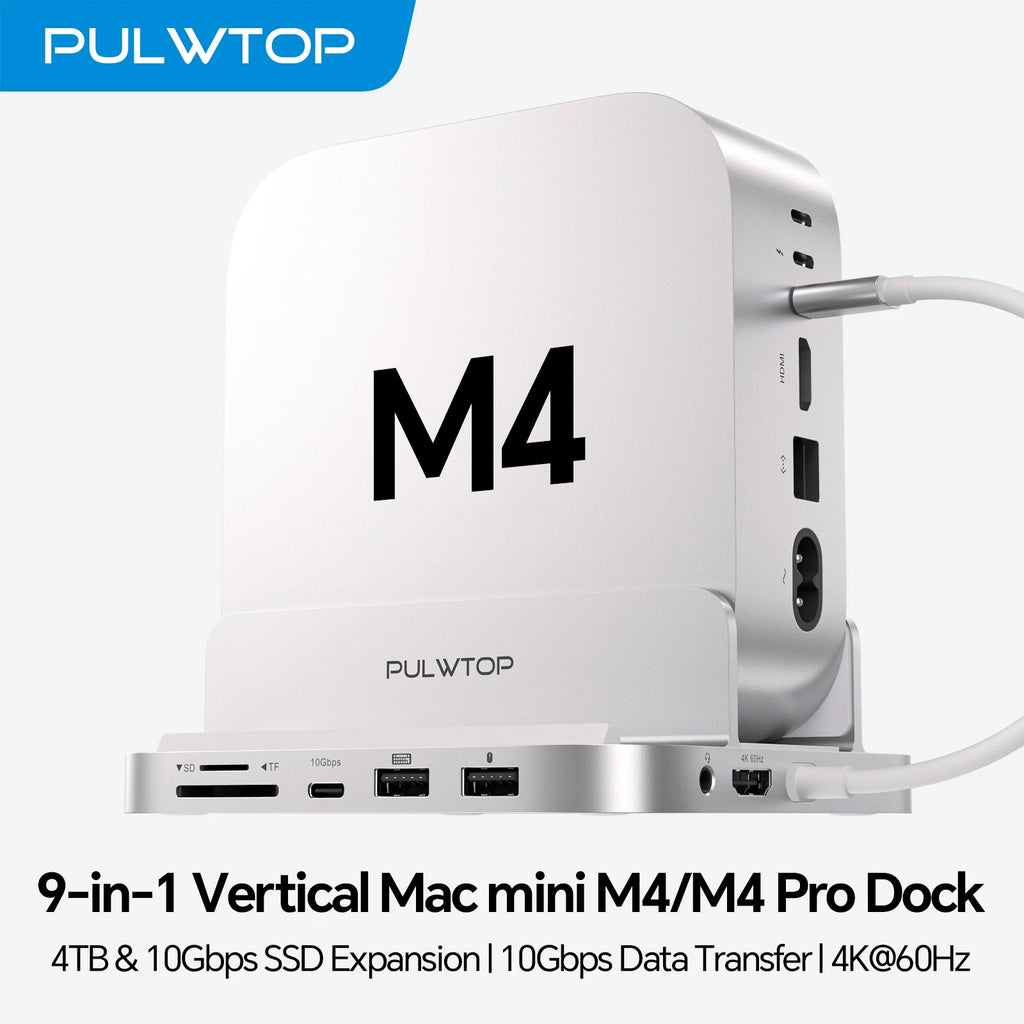Mac Mini M4 Docking Station with 4K HDMI and M.2 SSD Expansion Default Title Tidesmit