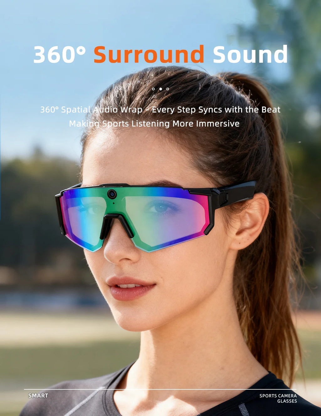 4K Camera Bluetooth Polarized Smart Glasses - UV400 Cycling Series Tidesmit