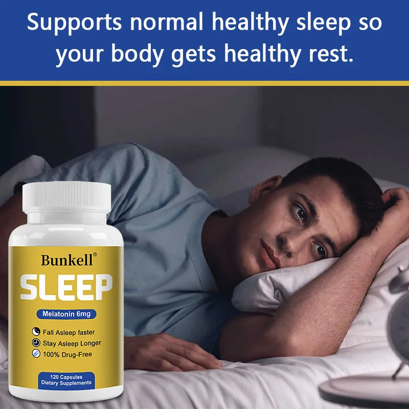 Melatonin 6mg with Vitamins,Promote Falling Asleep Quickly | Gluten Free Non-GMO Vegan | Dietary Supplement