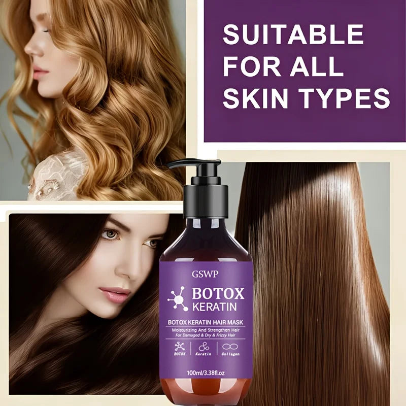 GSWP Botox Keratin Hair Mask by Tidesmit: Moisturizing treatment to strengthen damaged hair and reduce frizz and tangles.