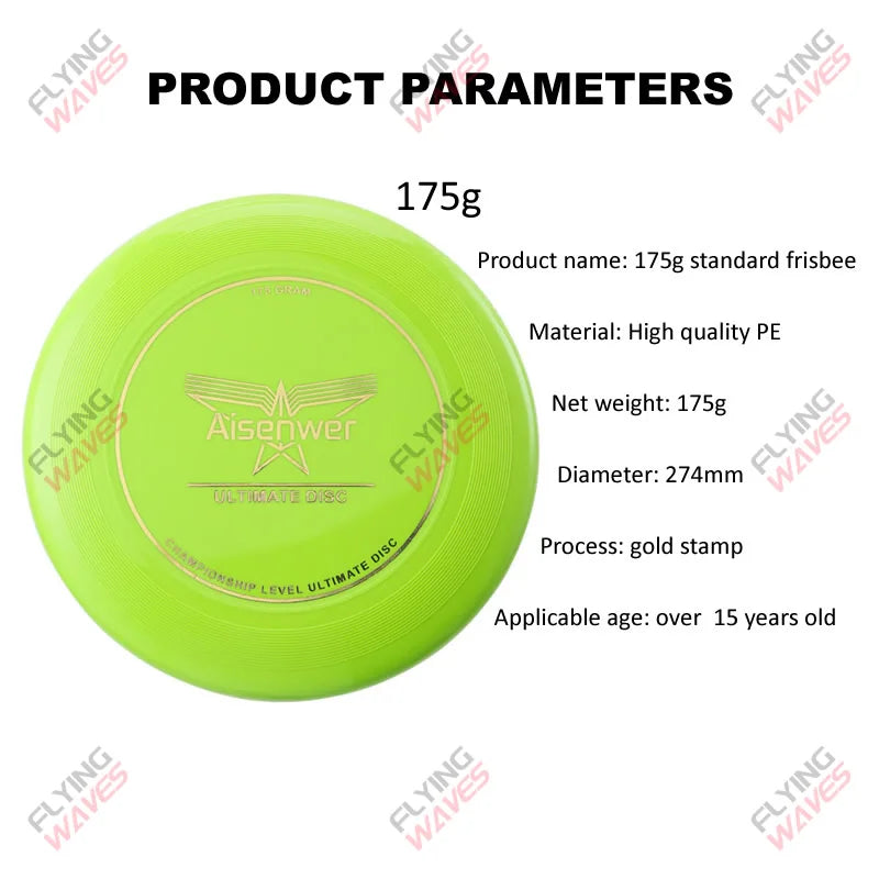 Professional 175g Ultimate Flying Disc Sport Disc Flying Saucer for Adult Teens Kids Pet Outdoor Game with Disc Clasp