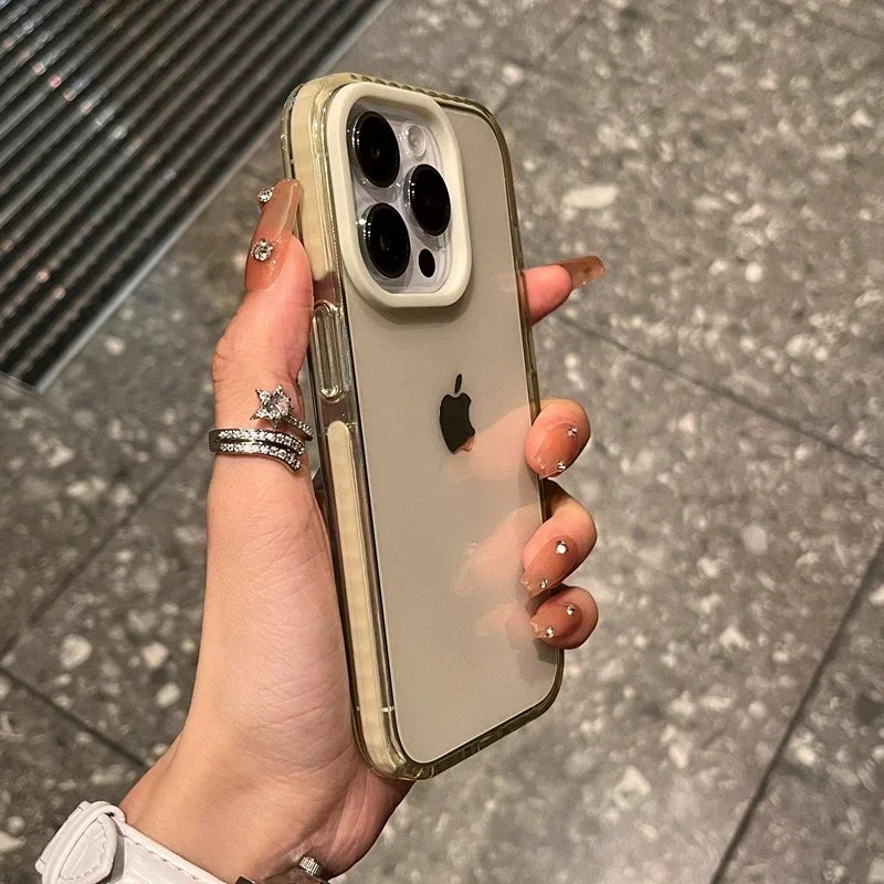 iPhone 16 Clear Phone Case - Military-Grade Shockproof Slim Fit Cover Gold Tidesmit