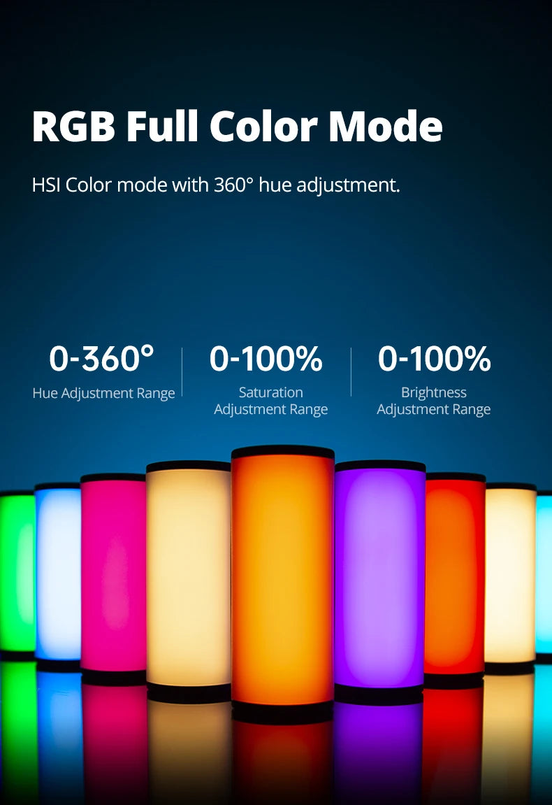 RGB Handheld LED Video Light - Magnetic Tube with Adjustable Temperature Tidesmit