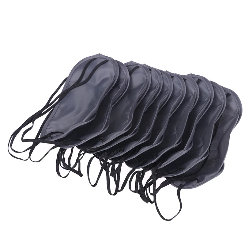 10Pcs Eye Cover Imitated Silk Sleep Eye Mask Sleeping Padded Eye Masks Shade Patch Women Men Blindfold Travel Sleepmasker