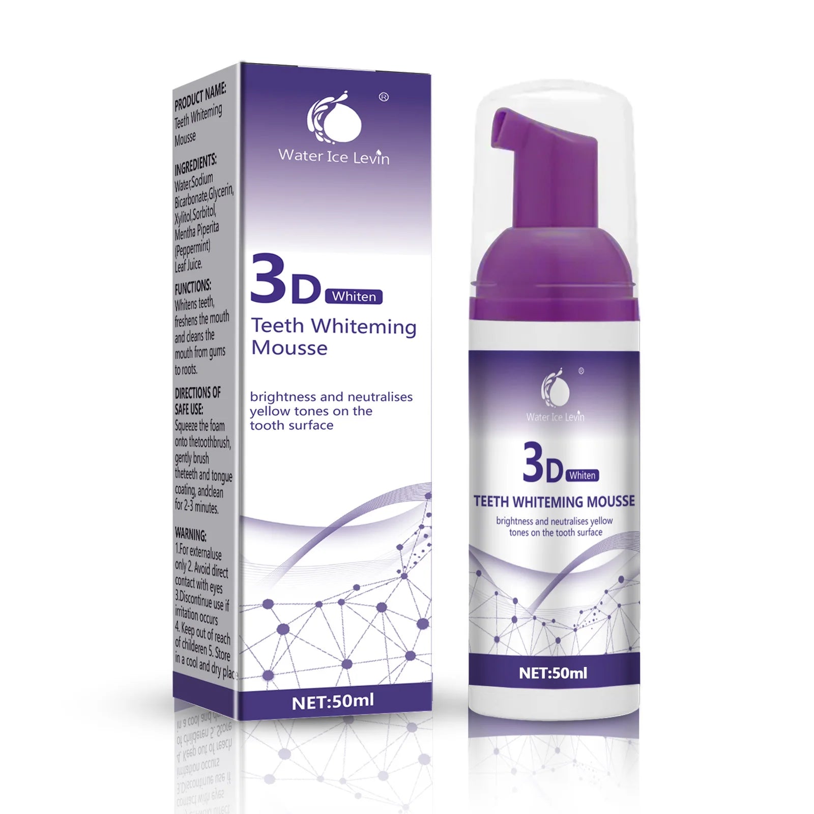 Tidesmit 50ml 3D mousse toothpaste for effective teeth whitening and stain removal for fresh oral care