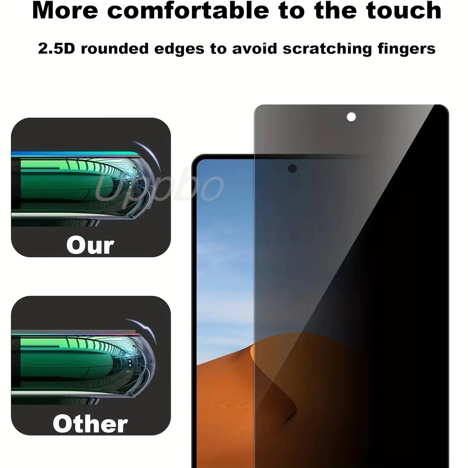 Xiaomi Privacy Screen Protector 3-Pack - 9H Tempered Glass Anti-Spy Tidesmit