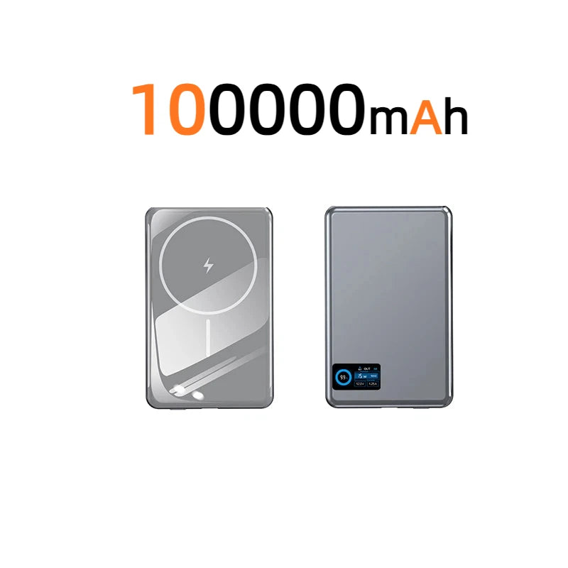 Tidesmit 50000mAh Magnetic Power Bank: Fast Charging Portable Charger Silver 100000mAh Tidesmit