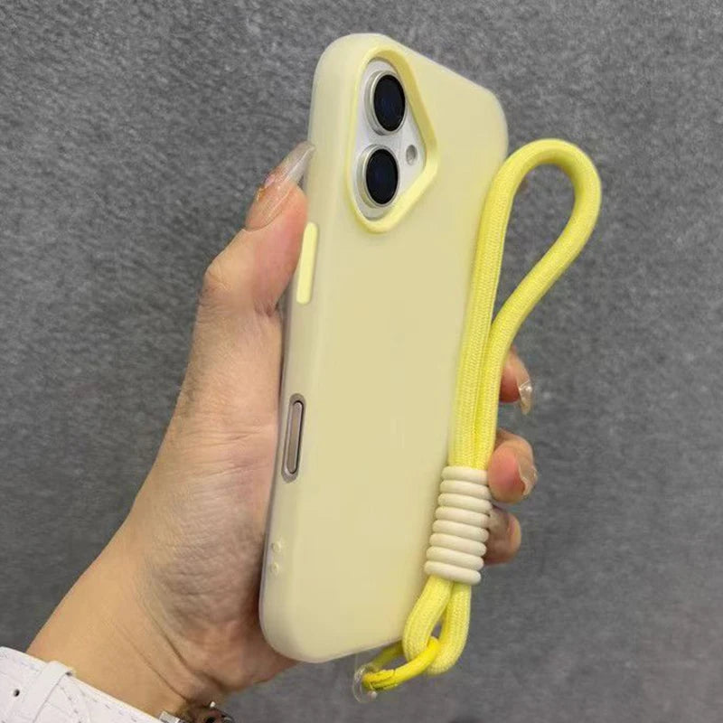 iPhone 15 Pro Max Matte Case with Wrist Strap - Slim Shock-Absorbing Cover Tidesmit