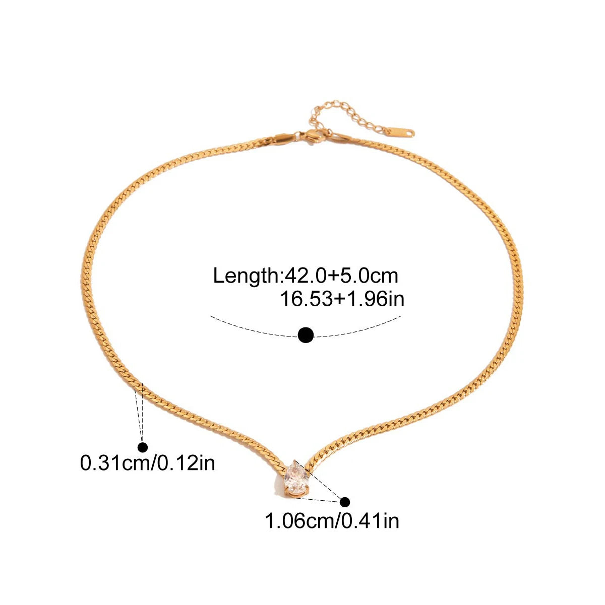 Yori New Arrival Handmade Summer Jewelry 18K PVD Plated Waterproof Statement Rectangular Pendant Necklace