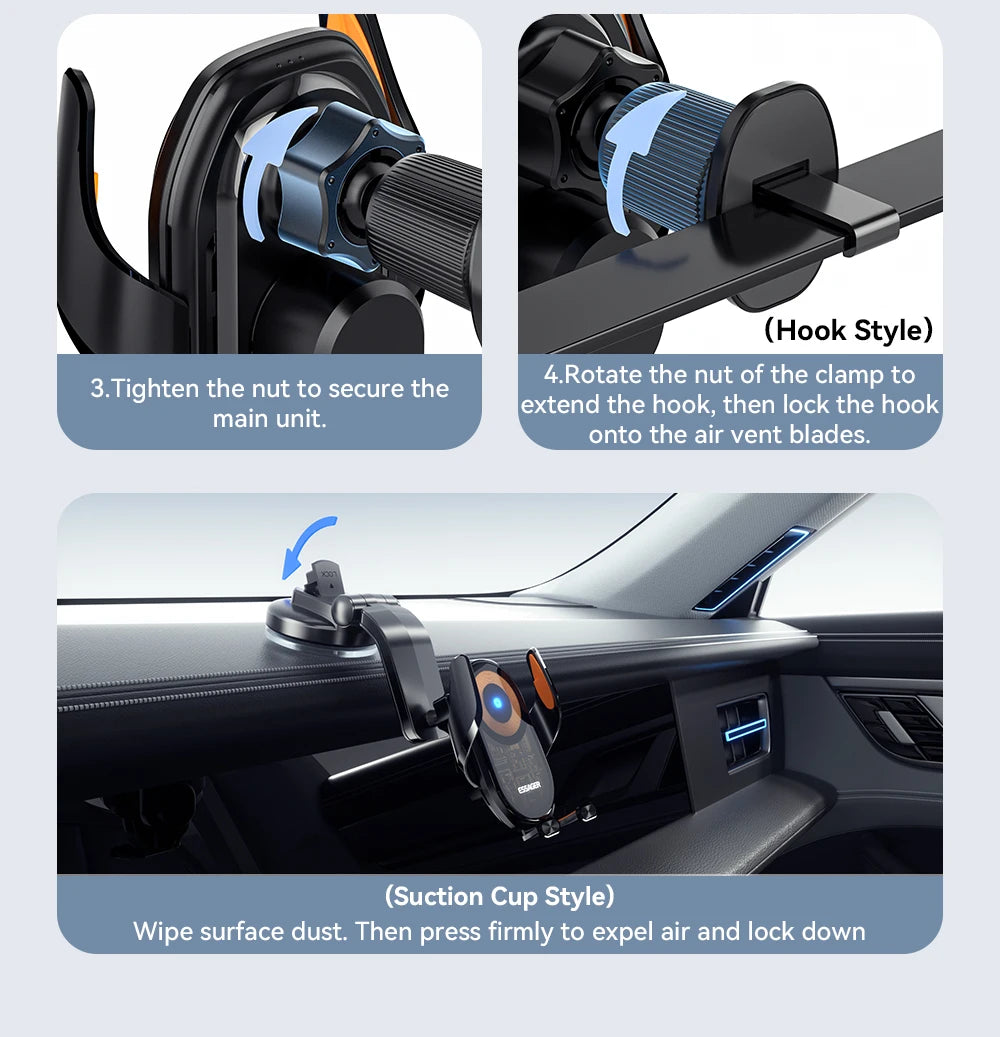 Magnetic Wireless Car Charger - MagSafe Compatible Fast Charging for iPhone Tidesmit