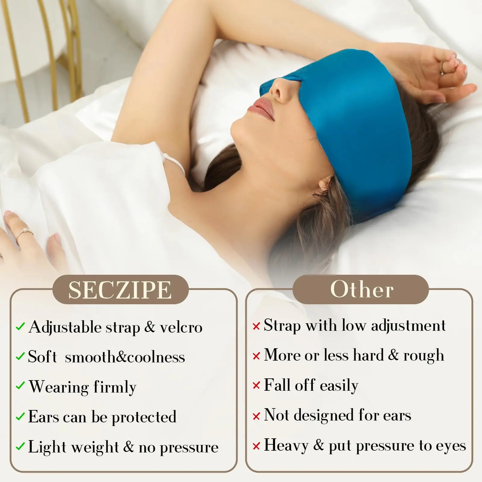 100% Mulberry Silk Sleep Mask Soft Padded Eyemask Eyeshade Blocking Light for Travel & Nap Comfortable Sleeping Eyepatch