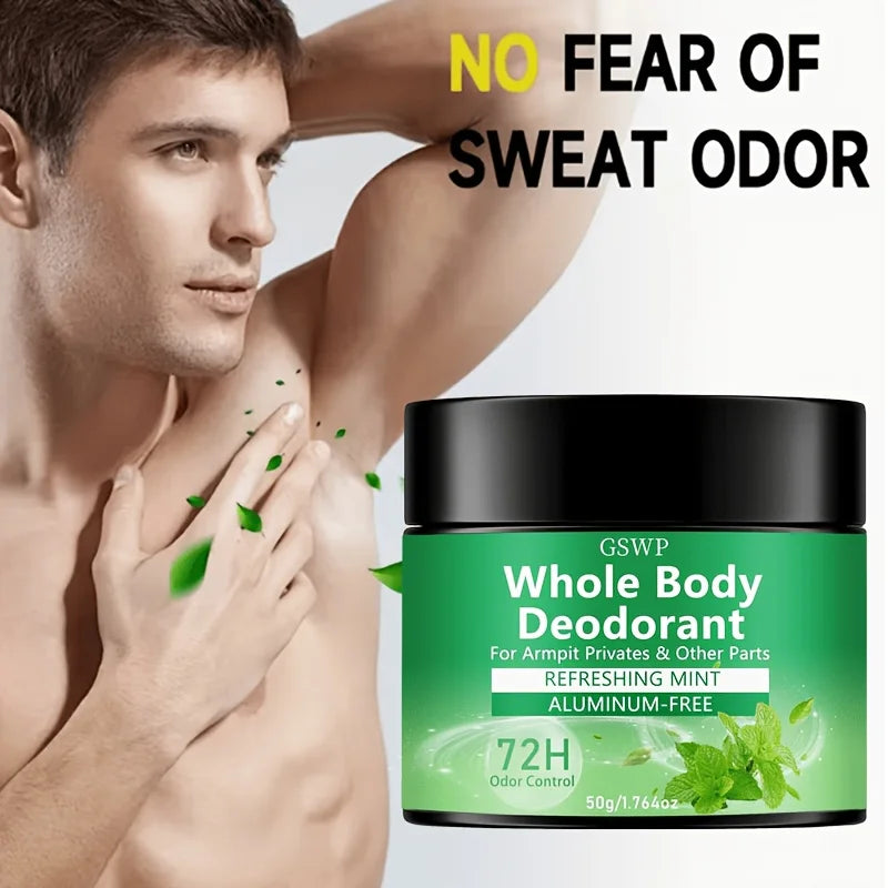 Tidesmit GSWP Mint Deodorant Balm for whole body, feet, and underarms, 50g/100g natural odor protection.