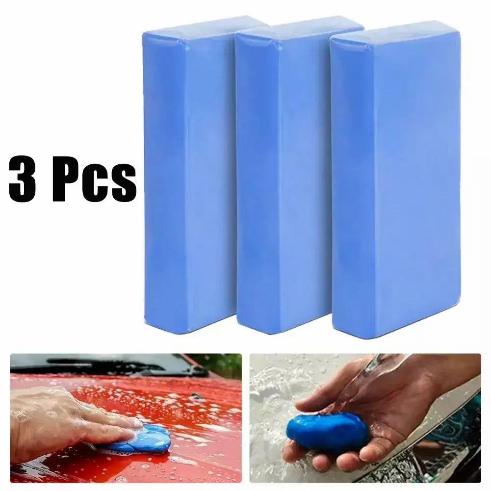 SEAMETAL 3pcs Car Clay Cleaning Bar Washing Mud Set Fine Grade Auto Detailing Waxing Polish Magic Mud Rust Oil Remover Cleaner