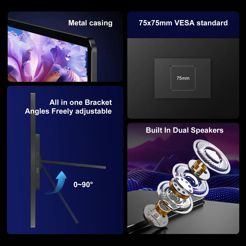 Touch Portable Monitor 17.4 Inch 2.5K 2560x1600 Second Screen USB-C HDMI Travel Monitor for Laptop Mac PC Xbox PS4/5 with Stand