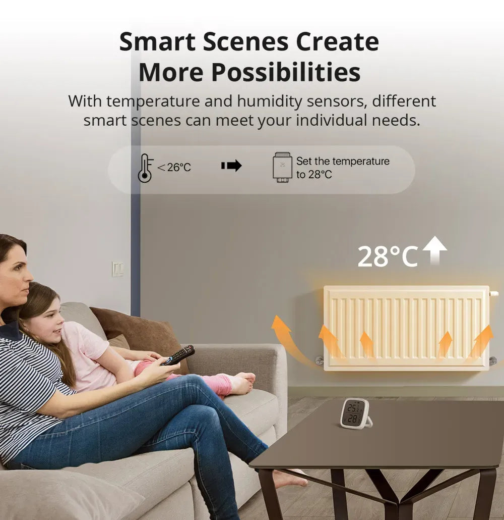 Zigbee thermostatic radiator valve creating smart heating scenes with temperature control
