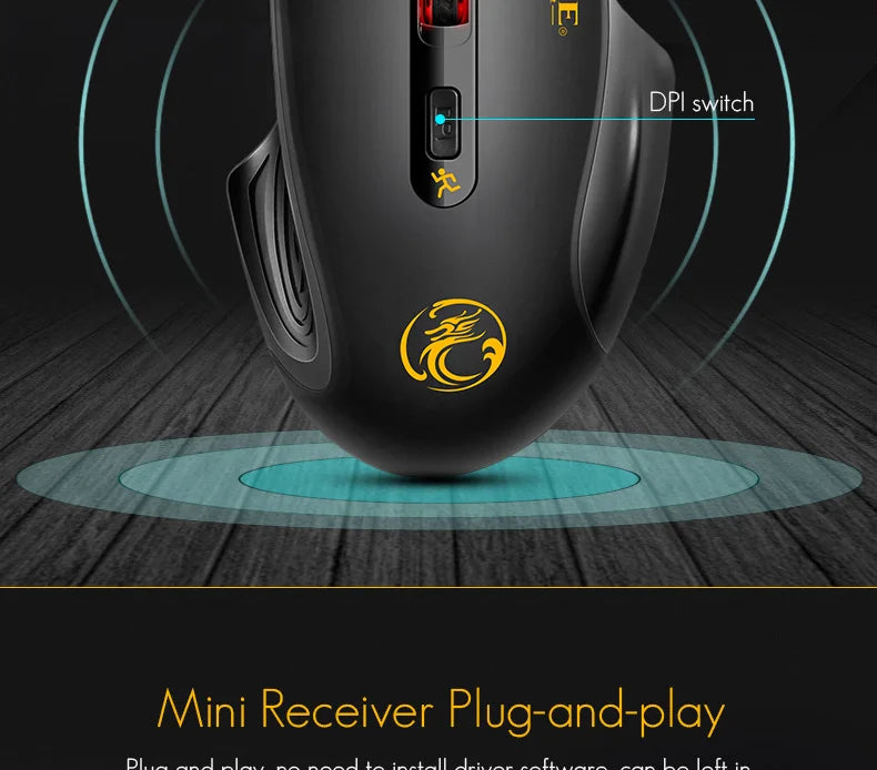 Silent 2.4G USB Receiver Wireless Optical Mouse Battery Style Computer Office Soundless Mouse For PC Computer Laptop IPad Mac