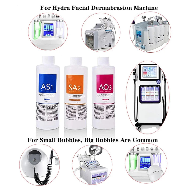 Hydrafacial Serum Kit 400ml | Professional Deep Skin Cleansing Solutions Scrubs Treatments Tidesmit
