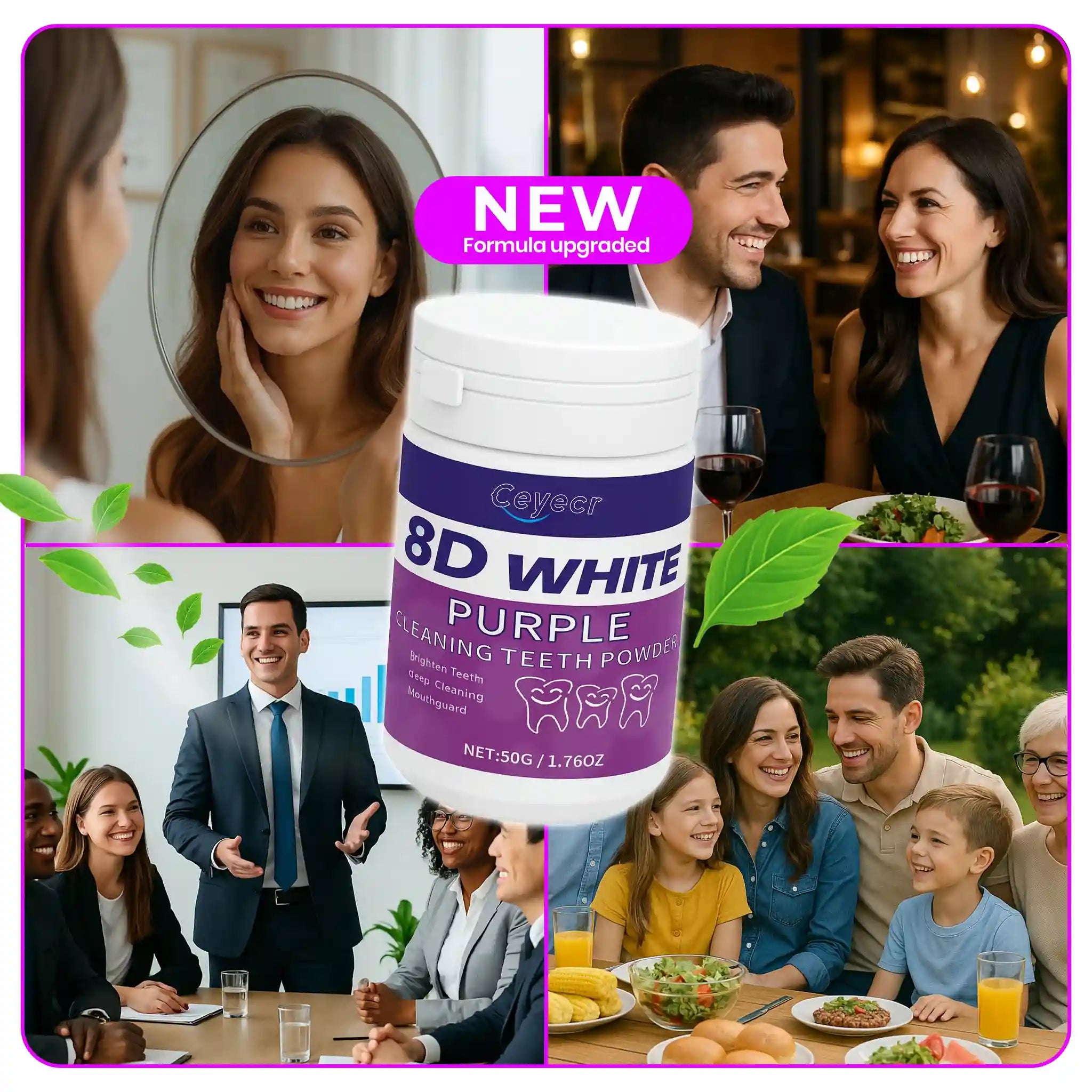 Tidesmit 8D teeth whitening powder 50g for deep cleaning and fresh breath dental care
