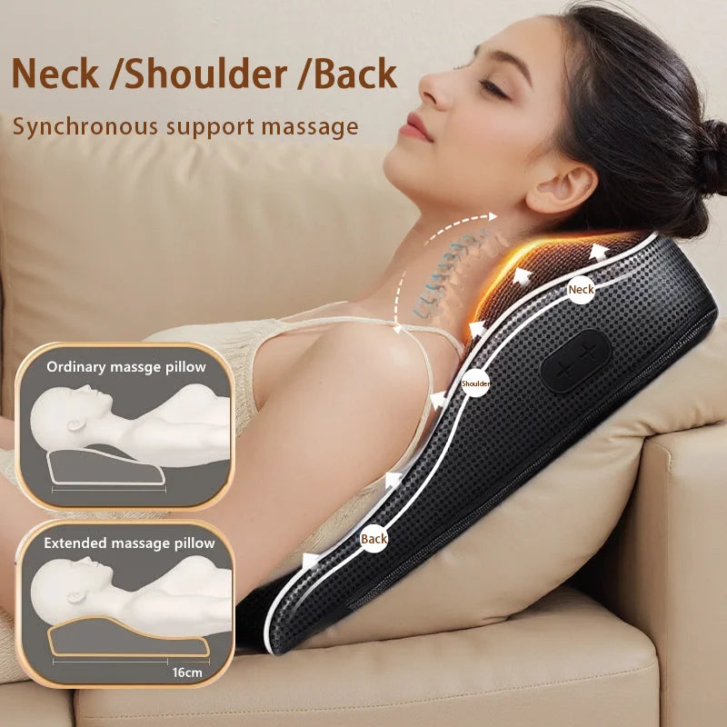 Electric Cervical Neck Massager with Heat Therapy and Airbag Traction Back Massage Instrument Tidesmit