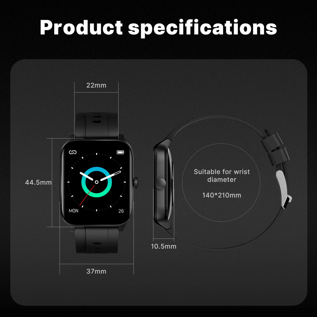 MOES Smart Watch Alexa Built-in Fitness Tracker Heart Rate and Two Dial Styles Blood Oxygen Monitor, IP68 Waterproof Touchscreen