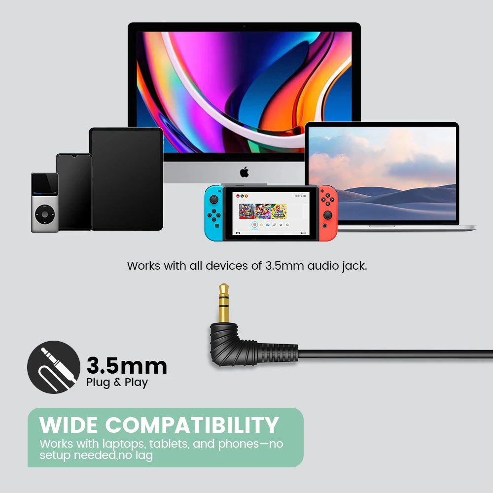 Wired Studio Headphones with Mic - Comfortable Over-Ear Monitoring Y101-Black Tidesmit