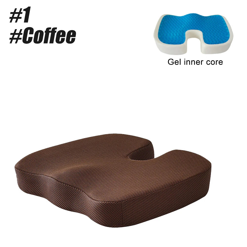 Gel Seat Cushion for Office Chair - Ergonomic Orthopedic Tidesmit Massage Cushion 1-Coffee Tidesmit