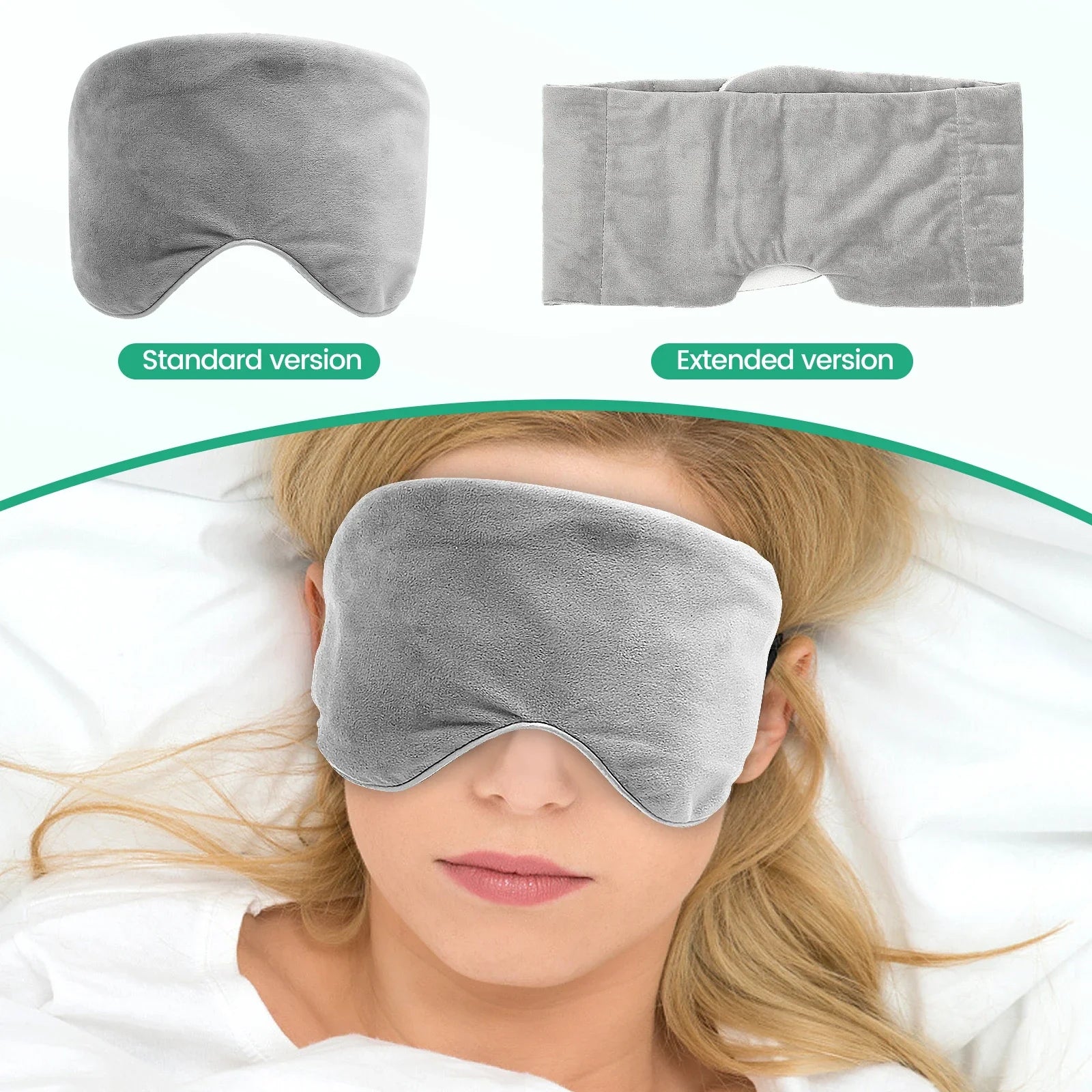 Weighted Eye Mask Soft Breathable Blackout Sleep Mask with Adjustable Sticky Strap Removable Weighted Eye Cover for Sleeping