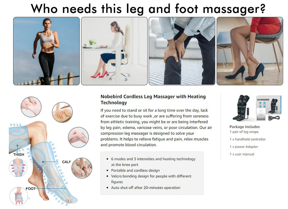 Leg Compression Recovery Boots with Heat Massager for Athlete Recovery Relaxation Treatment Tidesmit