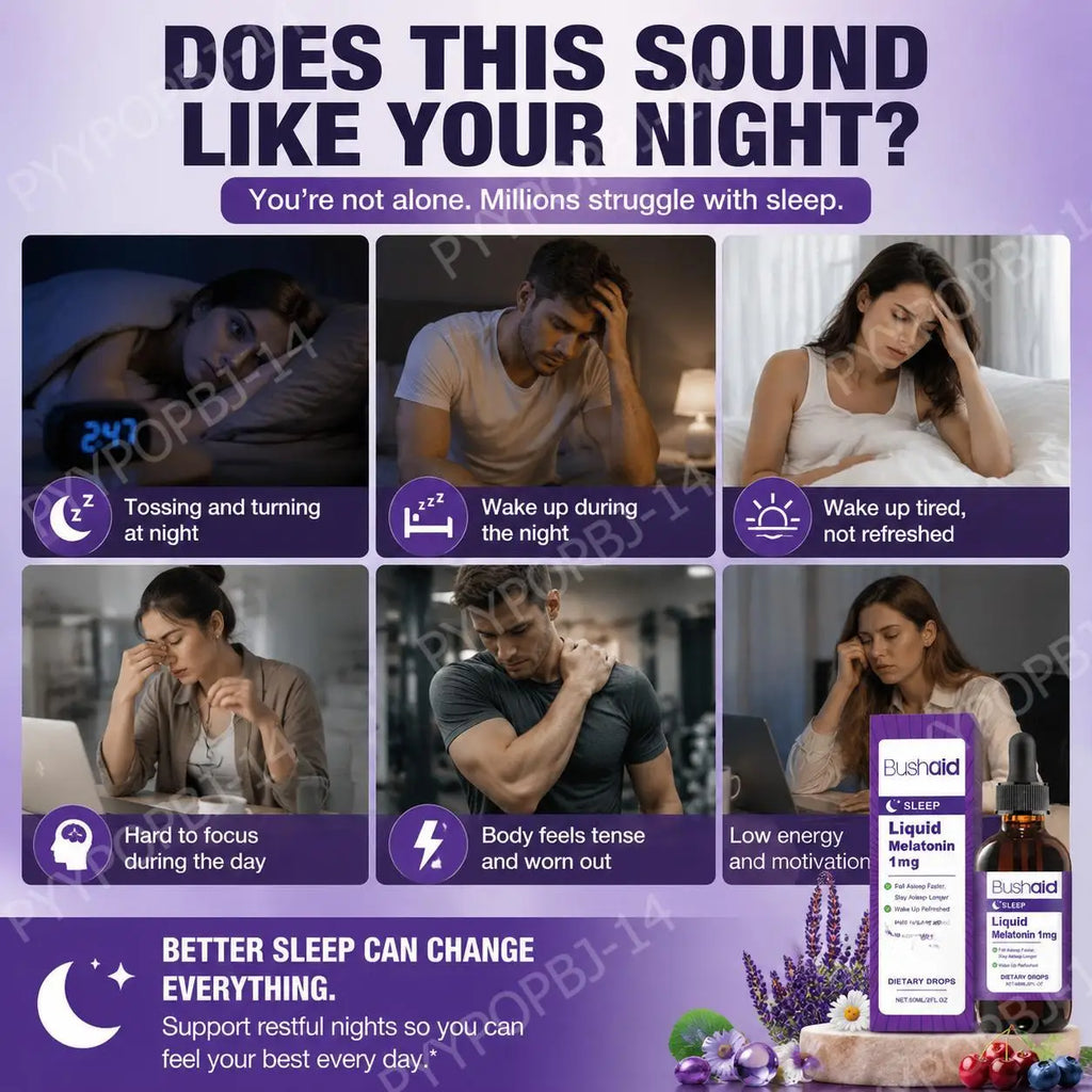 Liquid Melatonin 1 Mg Sleep Drops, Mint Leaf Extract, Fall Asleep Faster, Stay Asleep Longer, Wake Up Refreshed 60 ML