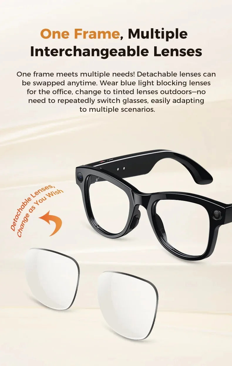 AI Smart Glasses with 8MP Camera and Real-Time Translation - Tidesmit Tidesmit
