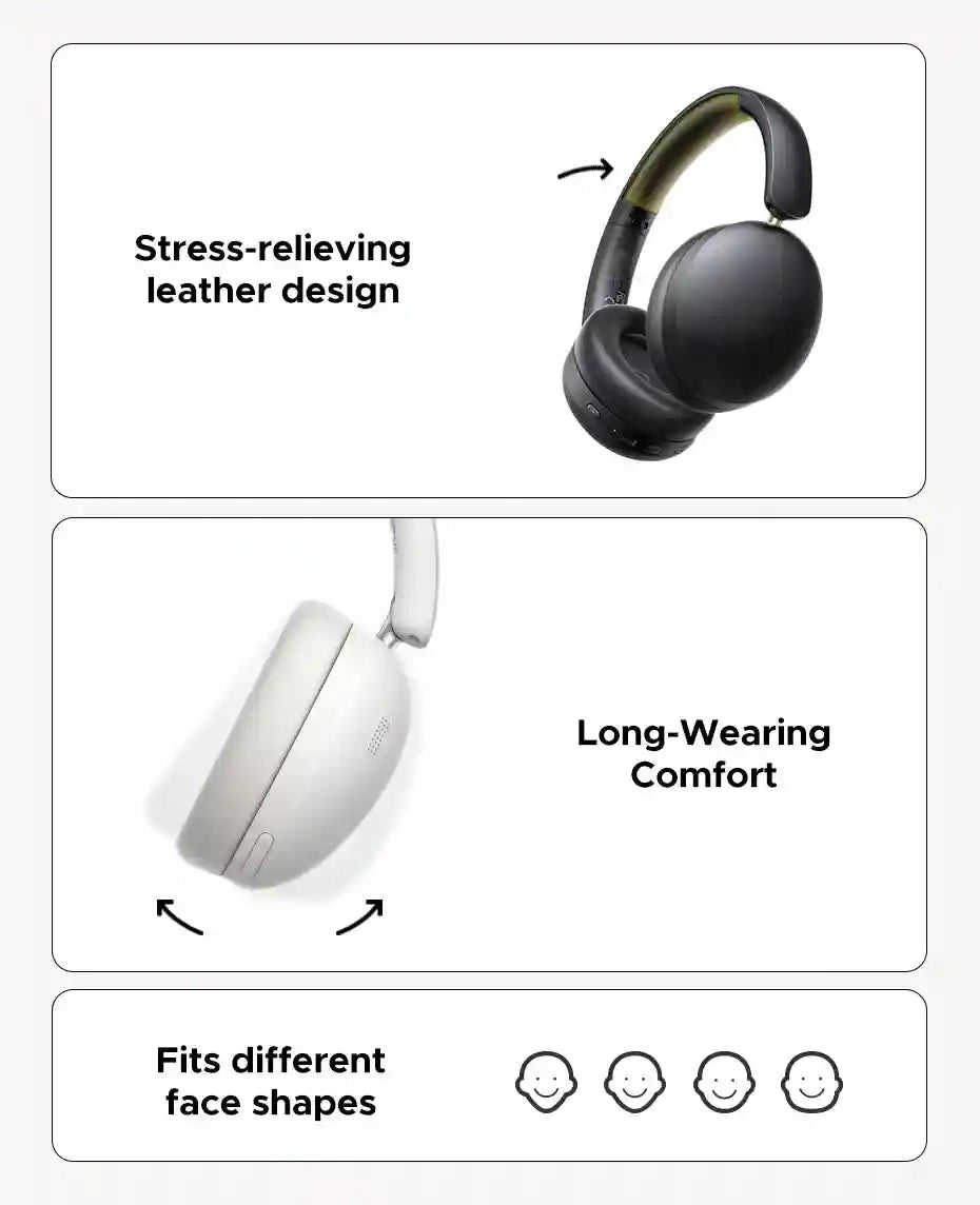 Tidesmit Wireless Over-Ear Headphones with 80H Battery and HiFi Audio Tidesmit