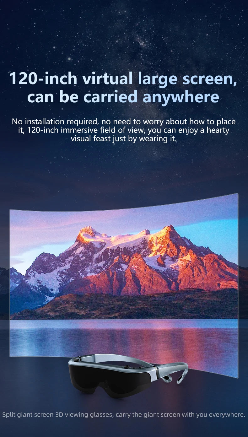 4K VR Smart Glasses with Myopic Adjustment - All-in-One 3D Headset Tidesmit