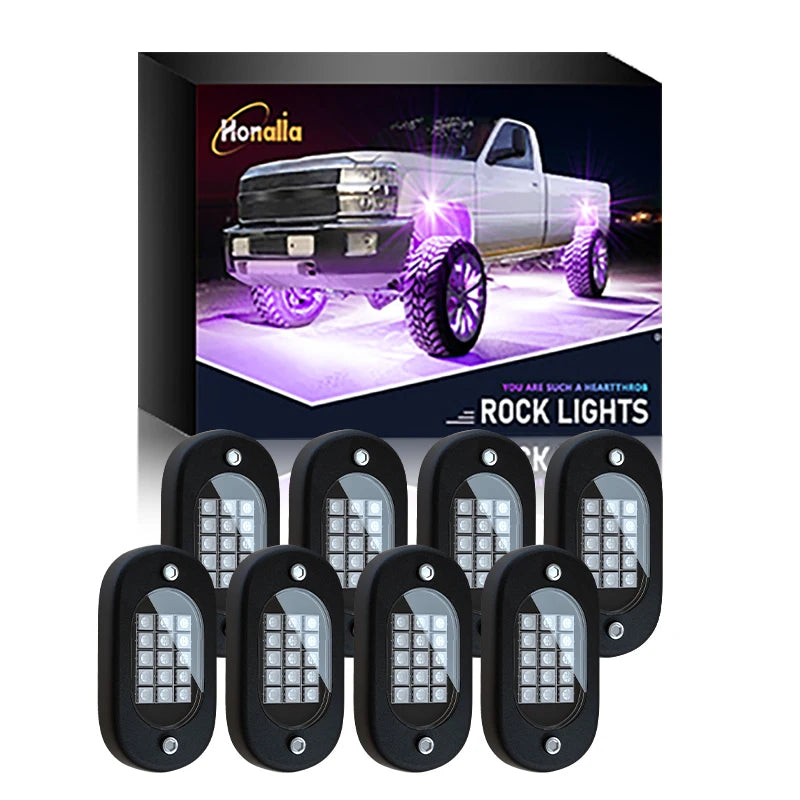 LED Rock Lights for Trucks | 4-12 Pod RGB App-Controlled Underglow Kit Tidesmit