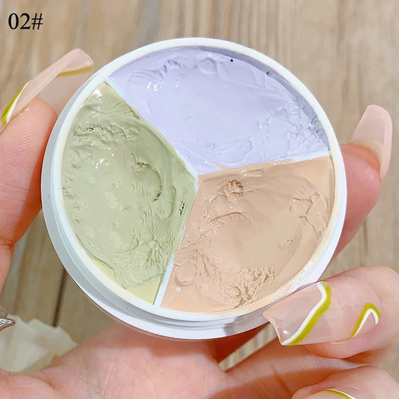 Tidesmit 3 color concealer palette for dark circles and nose contouring, high coverage cream face makeup swatch