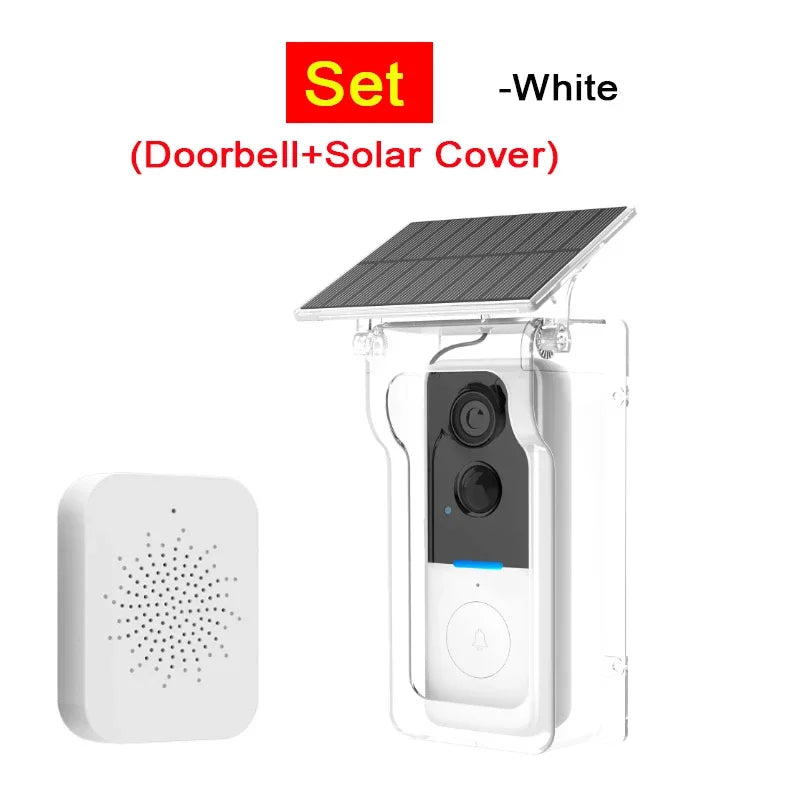 Tuya 1080P Doorbell Camera WIFI with Solar Cover 2-way Audio Intercom Video Motion Detect Waterproof Outdoor Wireless Doorbell