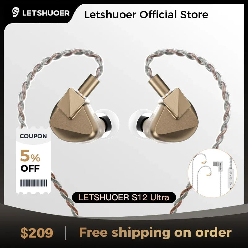 Planar Magnetic IEMs 14.8mm Driver Hi-Fi Earphones by Tidesmit gunmetal grey LC01 China Mainland Tidesmit