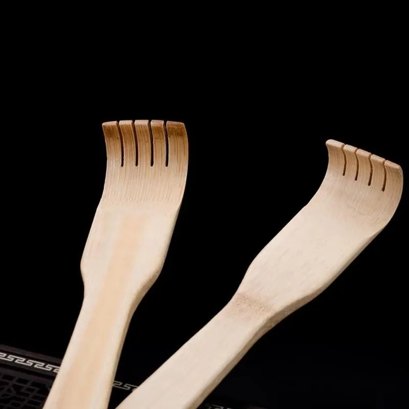 Bamboo Back Scratcher for Deep Tissue Relief - Ergonomic Long Handle Body Shaping Massage Equipment Tidesmit
