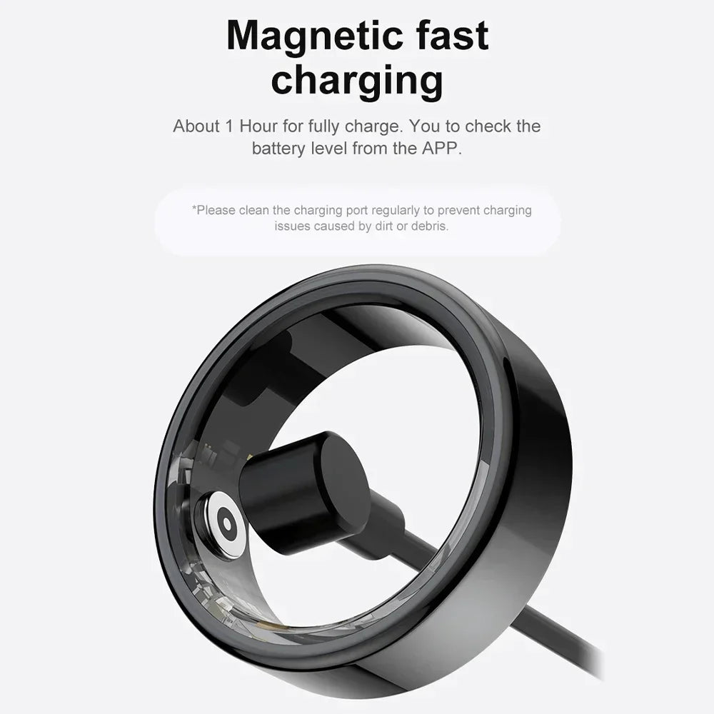 New Health Tracker Smart Ring, Heart Rate Blood Oxygen Monitoring Multi-sport Modes IP68 Waterproof for Men Women Sleep Fitness
