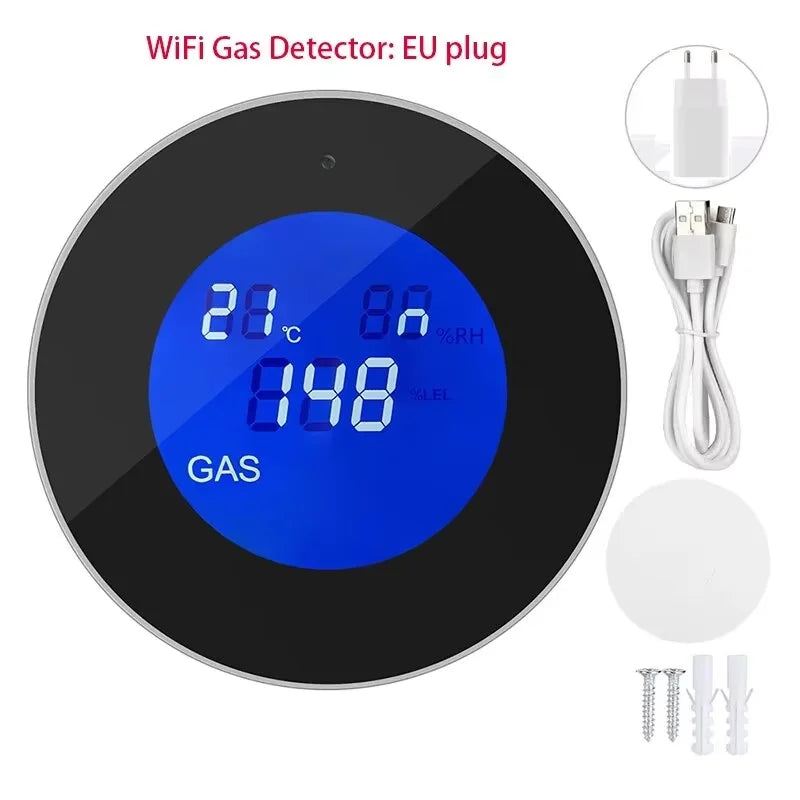 WiFi Gas Leak Detector Alarm - Smart Home App-Controlled Sensor GAS EU Plug Tidesmit